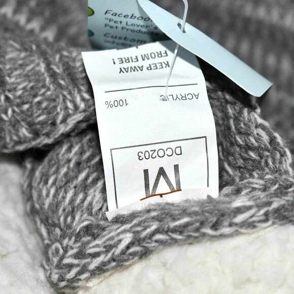 KOOLTAIL Dog Thermal Sweater Turtleneck Cable Knitwear – Grey, Size M – Warm Win - Picture 4 of 4